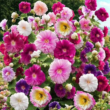 Heirloom Non-GMO Mixed Alcea Flower Seeds for Garden Planting – Vibrant Hollyhock Variety