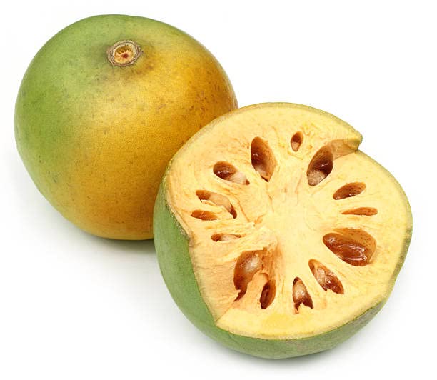 Yellow Aegle marmelos fruit seeds