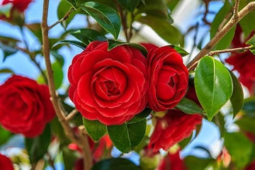 Camellia Burgundy Flower Seeds for Planting - 100 pcs