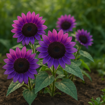Violet Mini Sunflower Seeds for Planting â€“ Unique Dwarf Blooms for Garden Pots & Borders