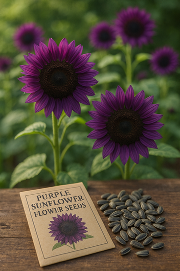 Purple Sunflower Seeds for Planting â€“ Unique Garden Blooms, Easy to Grow, Non-GMO Heirloom Seeds