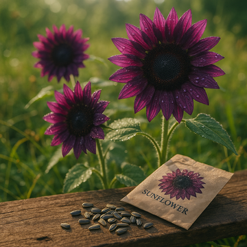 Purple Sunflower Seeds for Planting â€“ Unique Garden Blooms, Easy to Grow, Non-GMO Heirloom Seeds