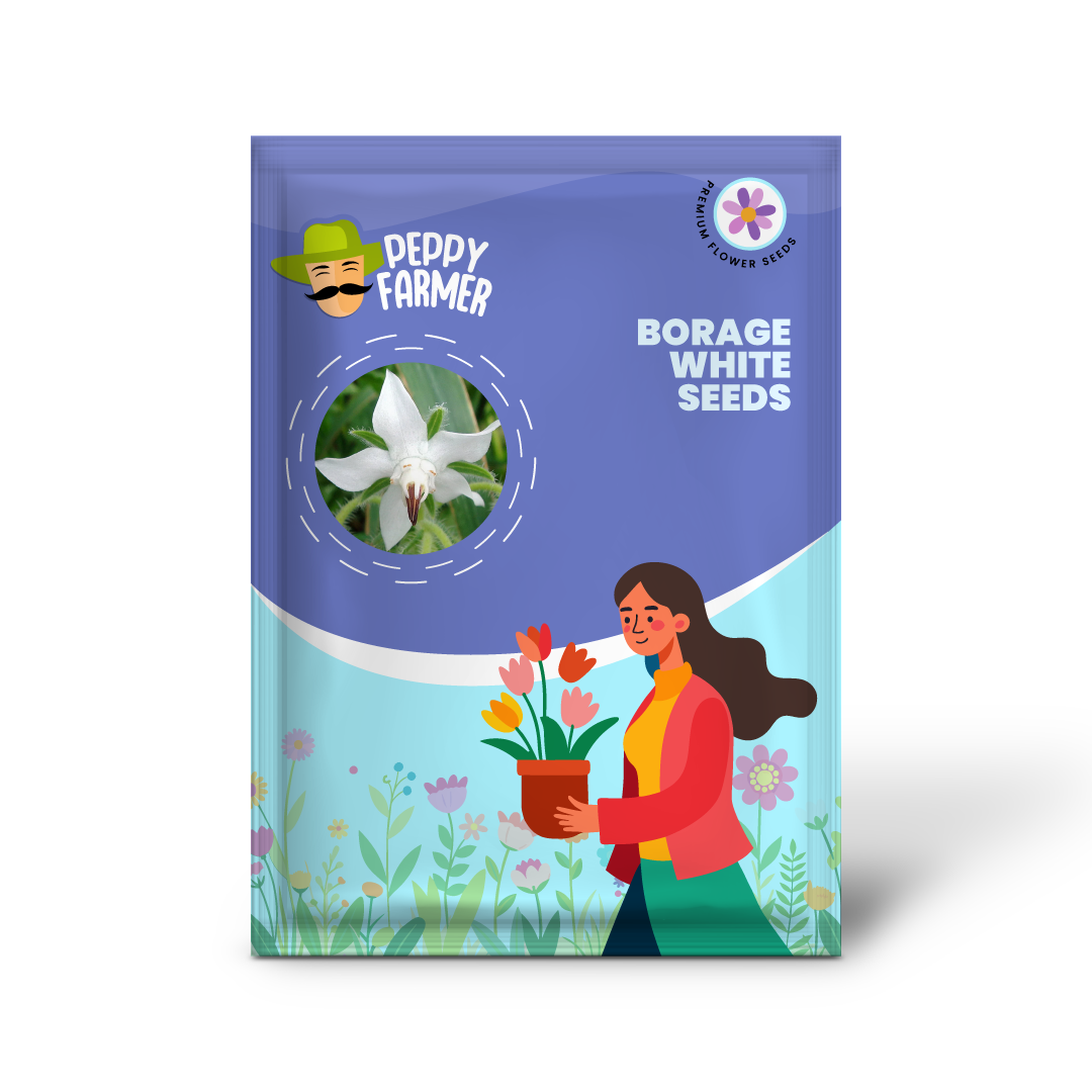 Borage White Seeds for Planting – Organic, Heirloom, Non-GMO Flower & Herb Seeds