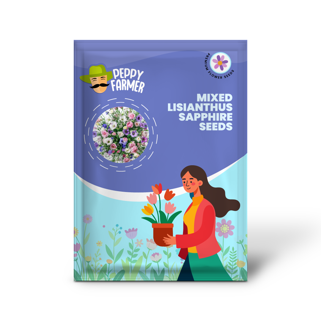 Mixed Lisianthus Sapphire Flower Seeds for Planting - Heirloom, NON-GMO, Easy Grow Blooms