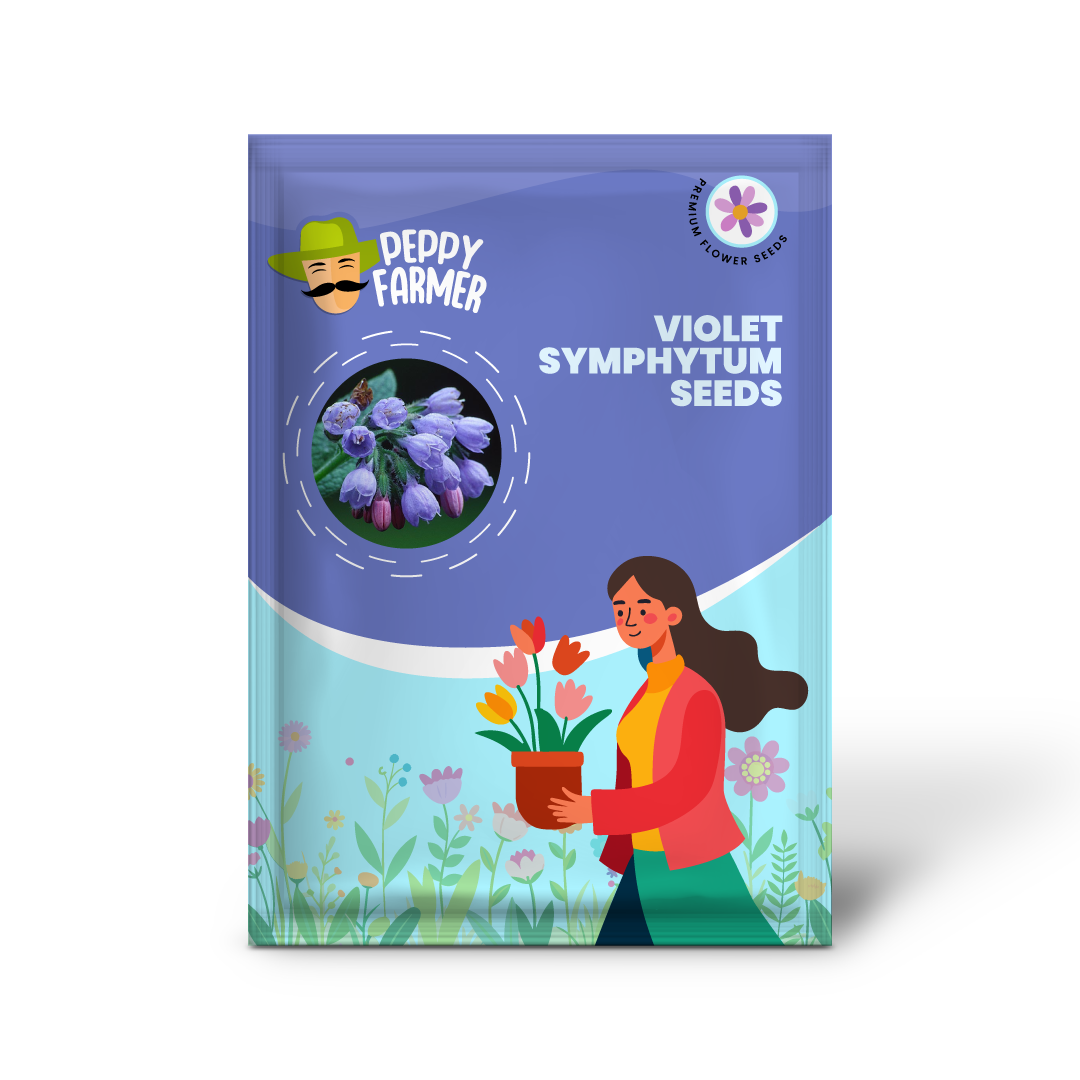 Heirloom Non-GMO Violet Symphytum Flower Seeds for Healing Herb and Pollinator Garden Planting