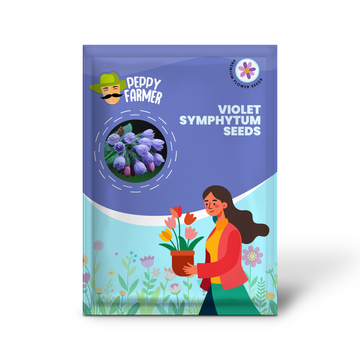 Heirloom Non-GMO Violet Symphytum Flower Seeds for Healing Herb and Pollinator Garden Planting